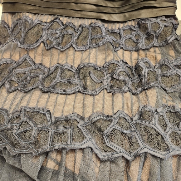 BCBGMaxAzria Black Tulle Lace Halter Gown Maxi Dress Wedding Guest Prom Party - Picture 6 of 9